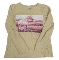 Béžové tričko s koníkem Page one young