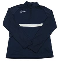 Tmavomodro-bílé sportovní funkční mikina s logem Nike