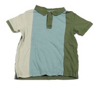 Modro-kaki-béžové polo tričko George
