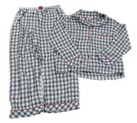 Tmavomodro-biele kockované pyžama