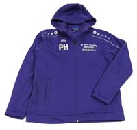 Fialová thermo propínací mikina s nápisem a kapucí jako