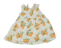 Biele bavlnené šaty s mandarinkami F&F