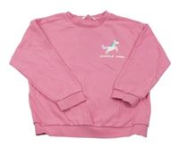 Ružová mikina s jednorožcom a nápisom M&S