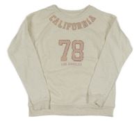 Smotanová mikina s ružovým nápisom Primark