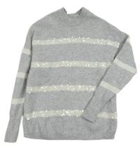Sivo-biely sveter s flitrami Paul Costelloe Living