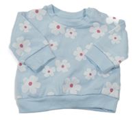 Světlemodro-biela kvetovaná mikina Primark