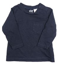 Tmavomodré tričko H&M
