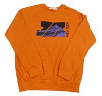 Oranžová mikina s potlačou H&M