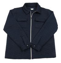 Tmavomodrá prošívaná košilová bunda River Island