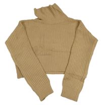 Béžový crop svetrový rolák New Look