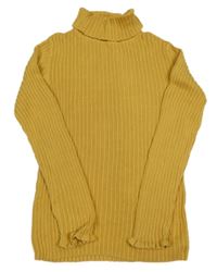 Okrový žebrovaný svetrový rolák George