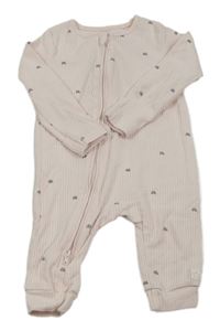 Svetloružový rebrovaný overal s duhami F&F