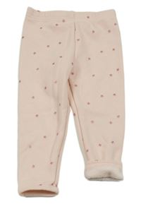 Světlerůžové zateplené legíny s hvězdami George