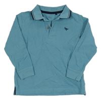 Modré polo tričko s výšivkou Next