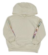 Smotanová mikina s flitrami a kapucňou F&F