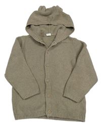 Hnědý propínací svetr s kapucí H&M