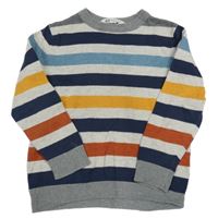 Sivo-farebný pruhovaný sveter H&M