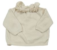 Smotanový vzorovaný sveter s volánikom C&A