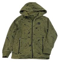 Kaki-čierna prepínaci mikina s fleky a kapucňou George