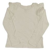 Krémové tričko s volánikmi C&A