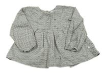 Sivo-modrá vzorovaná blúzka