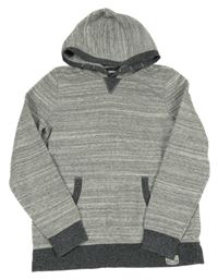 Sivá melírovaná mikina s kapucňou C&A