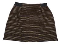 Čierno-vínovo-žltá vzorovaná sukňa Next