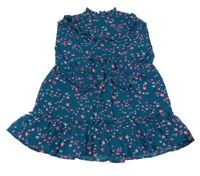 Smaragdovo-neonové šifonové šaty s hěvzdami M&S