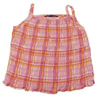 Ružovo-oranžový kockovaný crop top H&M