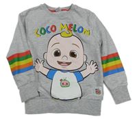Sivá melírovaná mikina s Coco Melon George