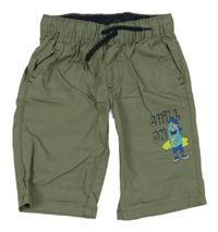 Khaki plátenné kraťasy s príšerkou Kiki&Koko