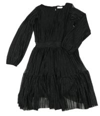Čierne trblietavé plisované slávnostné šaty C&A