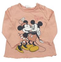 Ružové tričko s Mickeym + Minnie zn. Disney