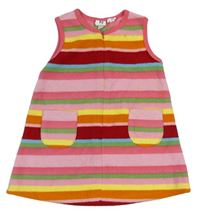 Farebné pruhované fleecové šaty GAP