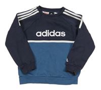 Tmavomodro-modrá mikina s logem Adidas