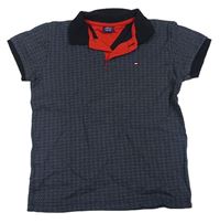 Tmavomodré polo tričko s puntíky Tommy Hilfiger