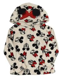 Pudrová chlupatá mikina s Minnií a kapucí Disney