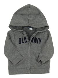 Šedá propínací mikina s nápisem a kapucí Old Navy