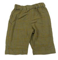 Olivovo-světlemodré kostkované kalhoty Zara 