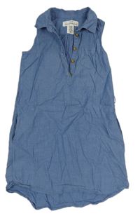 Modré riflové šaty s límečkem H&M