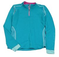 Zelenomodrá funkčná športová mikina Decathlon