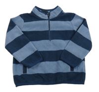 Modro-tmavomodrá pruhovaná fleecová mikina M&Co.