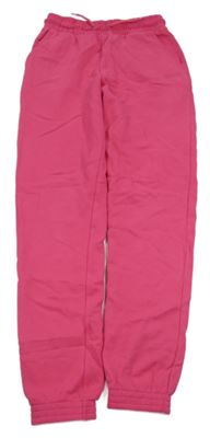 Růžové cuff tepláky s nápisem Wow