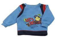 Světlemodro-tmavomodrá mikina s opičkou Success