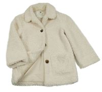 Smotanový huňatý podšitý kabát F&F