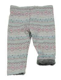 Šedé zateplené legíny se vzorem Topolino