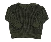 Kaki-čierny melírovaný sveter Primark