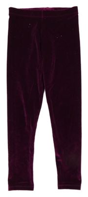 Tmavorůžové sametové třpytivé legíny Tu