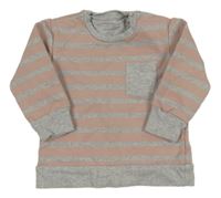 Sivo-staroružová pruhovaná mikina Manor