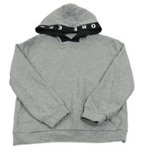 Sivo-čierna strukturovaná mikina s kapucňou